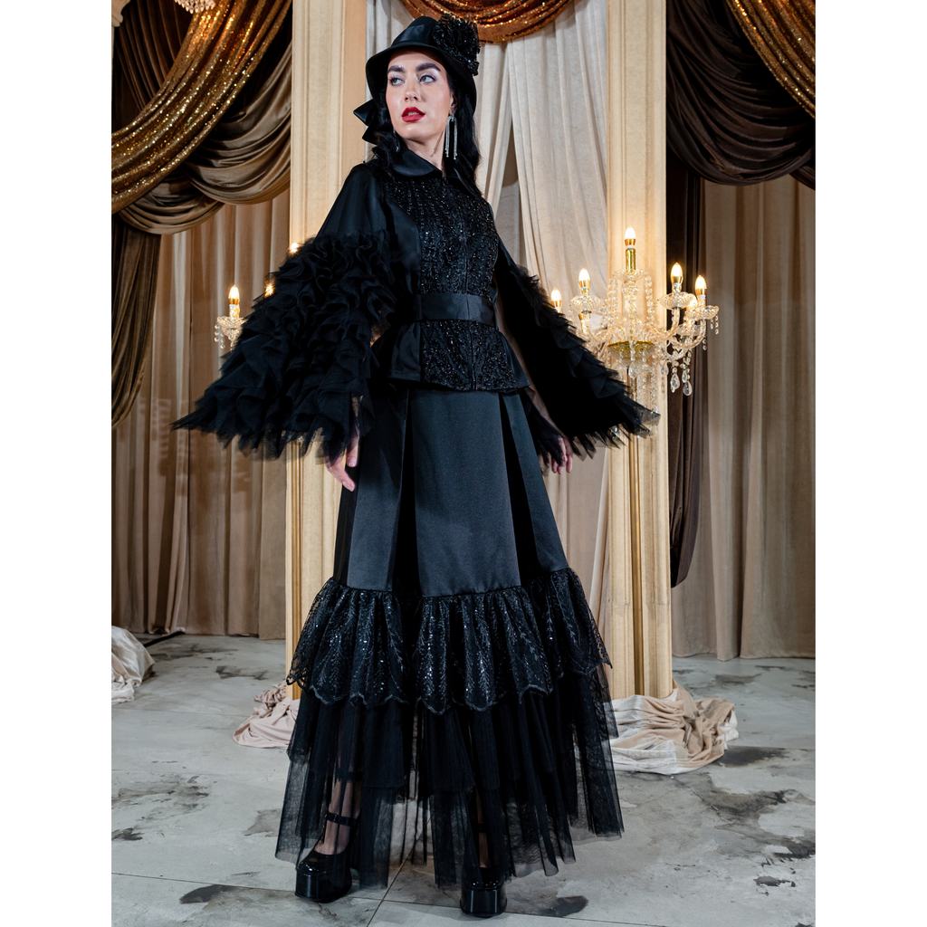 Mi Vida Signature Black carrie lace long skirt (7483187953687)