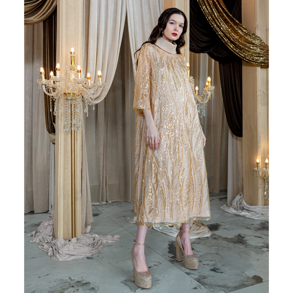 Mi Vida Signature Gold victoria lace dress (7483148206103)