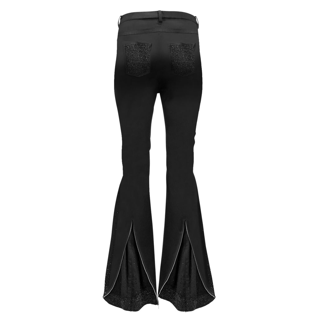 Central Celebration retro bell bottom black pant with sequince (7006682873879)