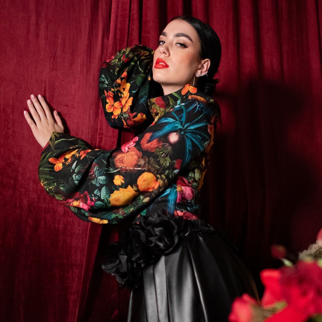 MI AMOR floral top with bell sleeves (7389309534231)