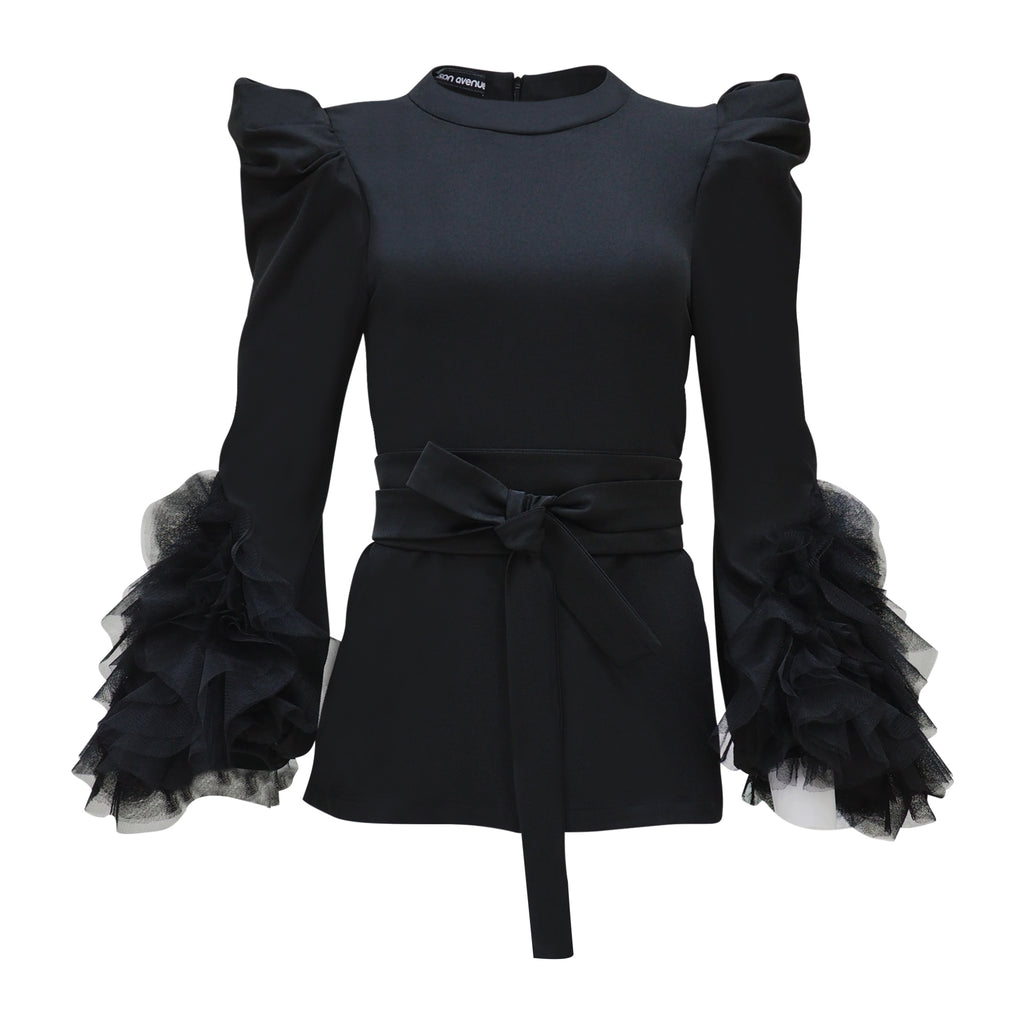 Becoming New Agnez in Black With Tulle Top (6916816568343)