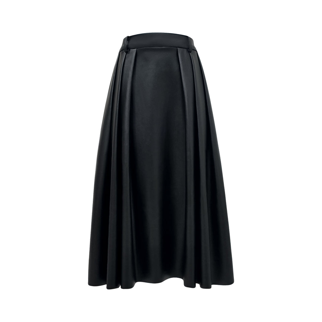 Signature Black fancy leather medium ball skirt (7386481393687)