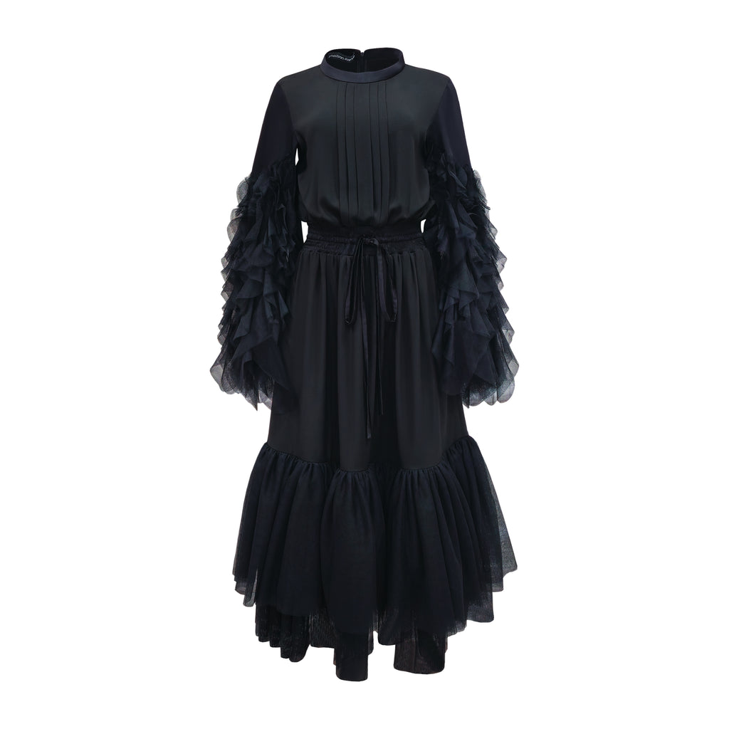 Signature black Hannah swifty long dress (7438960853015)