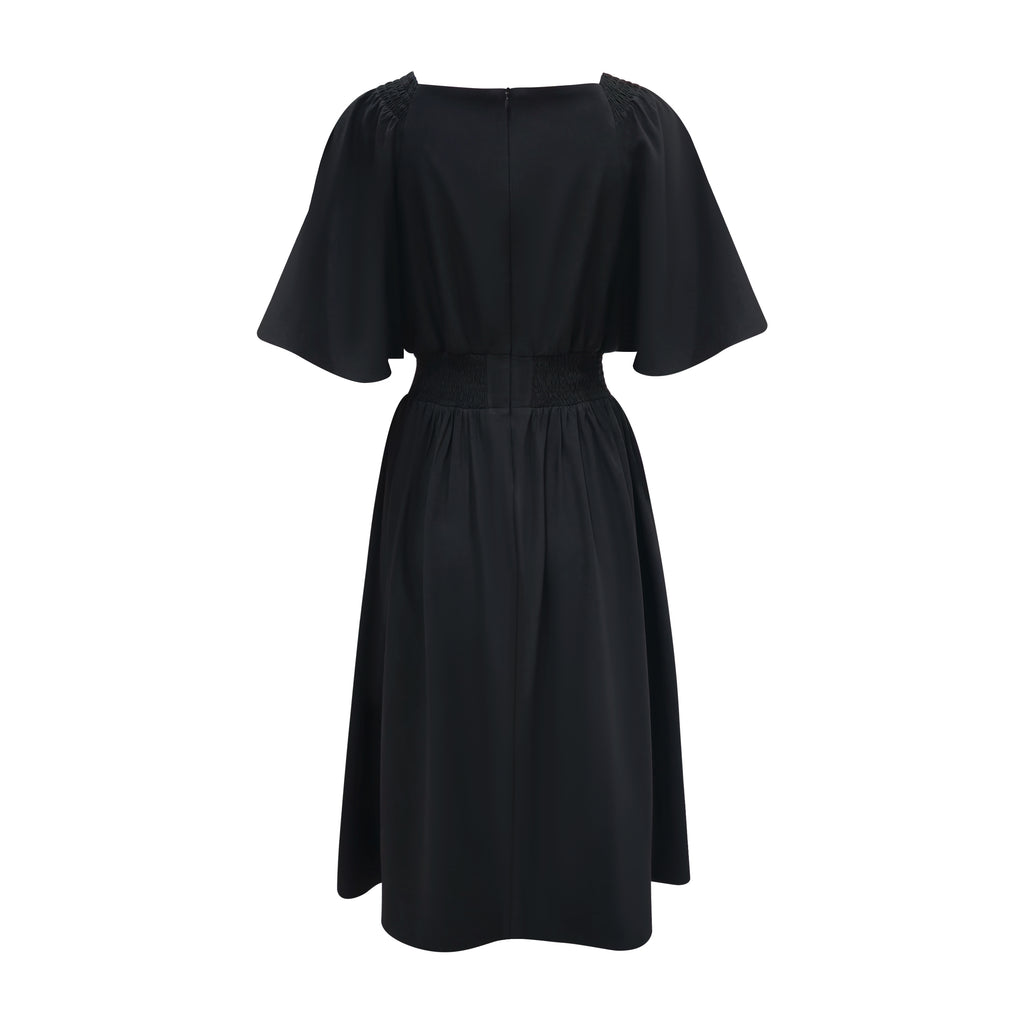 Summer U-Neck Medium dress in black (7355269677079)