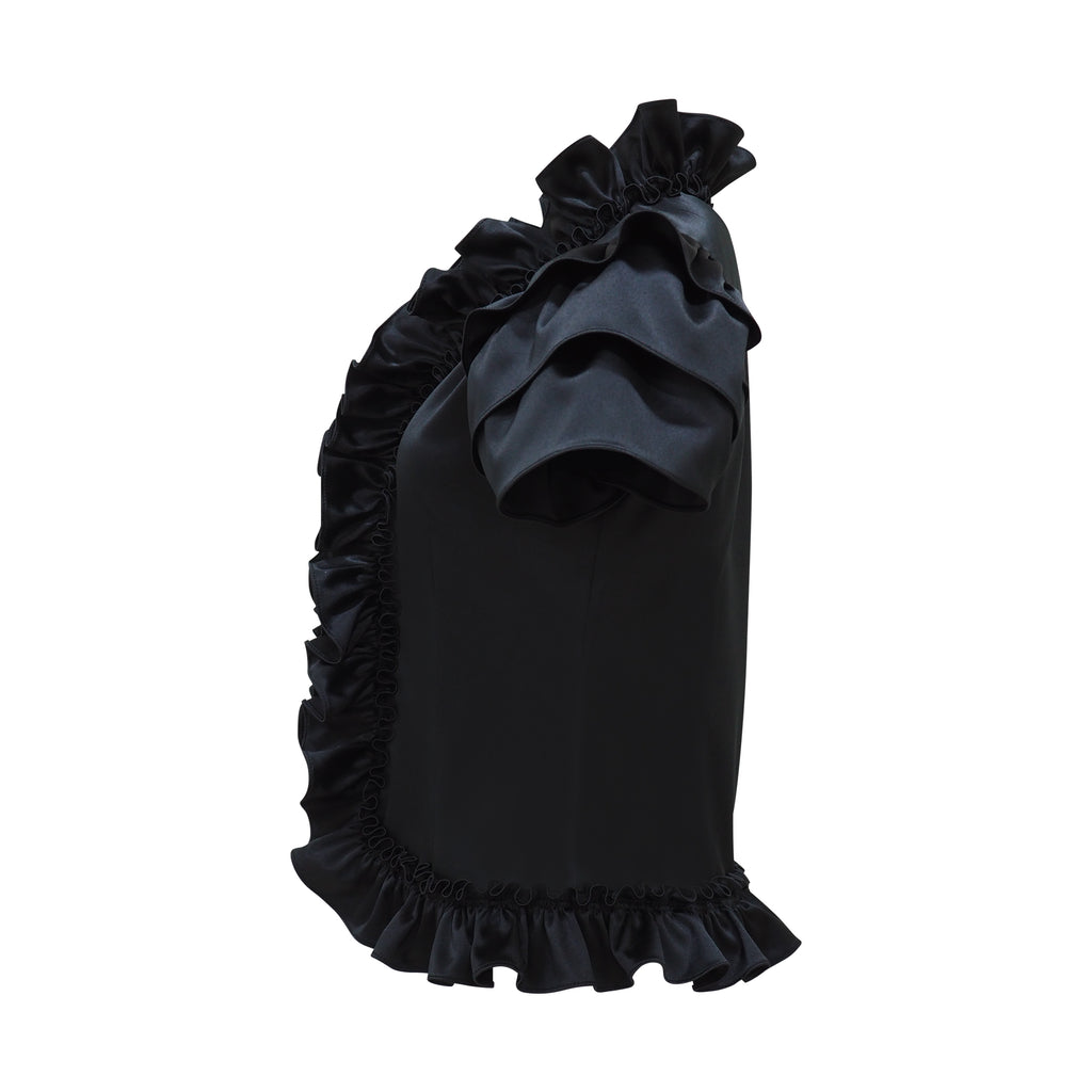 Destiny Ruffle Black Top (6889621061655)