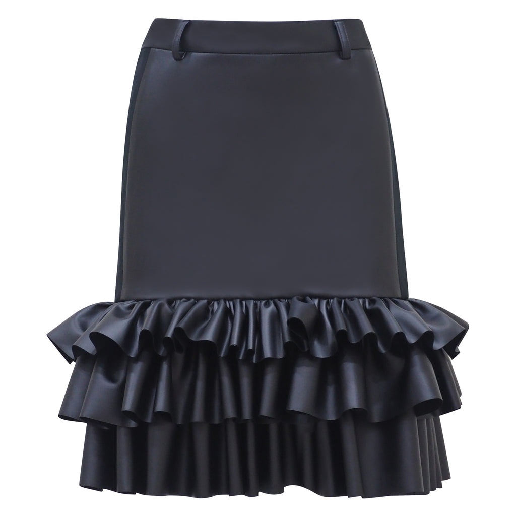 Carrie Skirt Mini Black Leather (6954047111191)