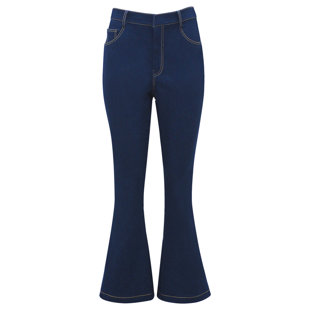 It's Time Signature Denim Bell Bottom Pant with Chambray (6774846160919)