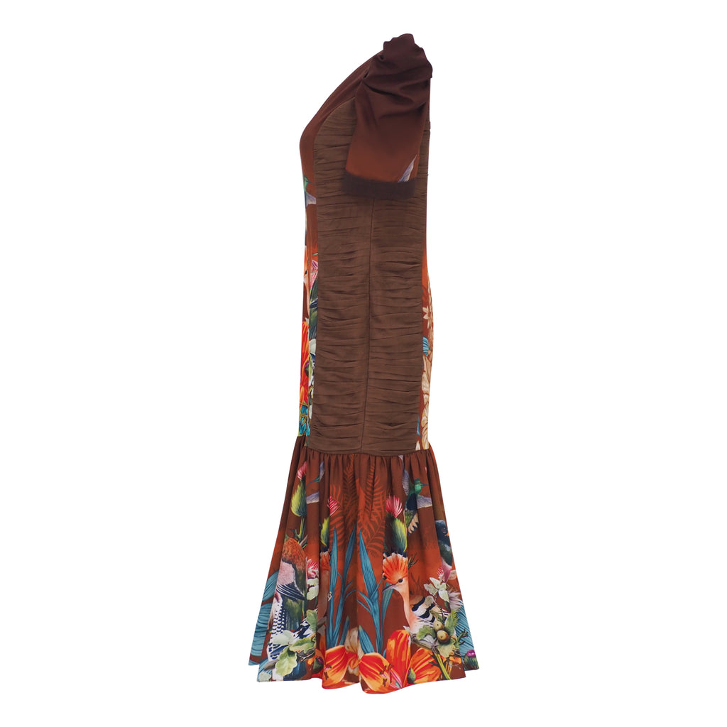 Central Park Brown Stasi Long Dress (6969669877783)