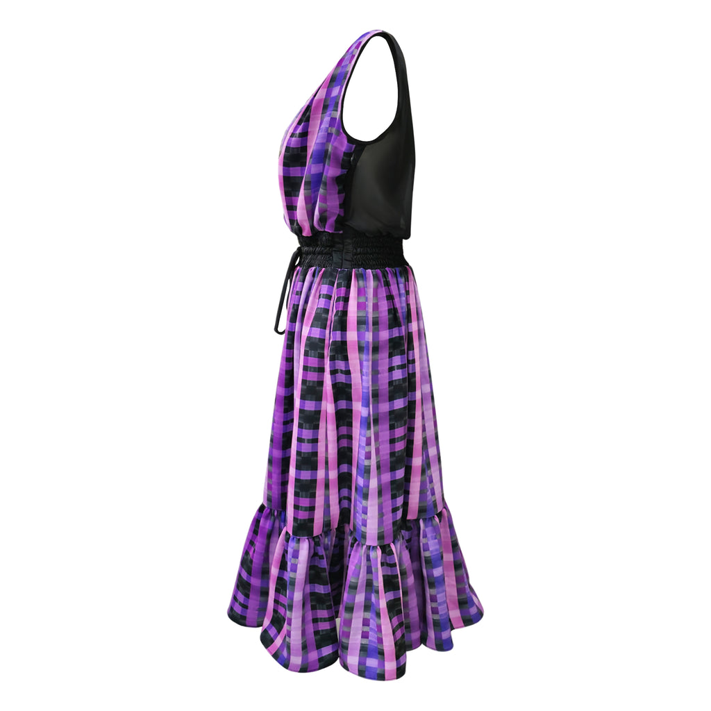 Becoming Gingham Black Purple new summer medium dress (7275750981655)