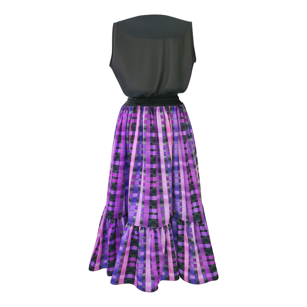 Becoming Gingham Black Purple new summer medium dress (7275750981655)