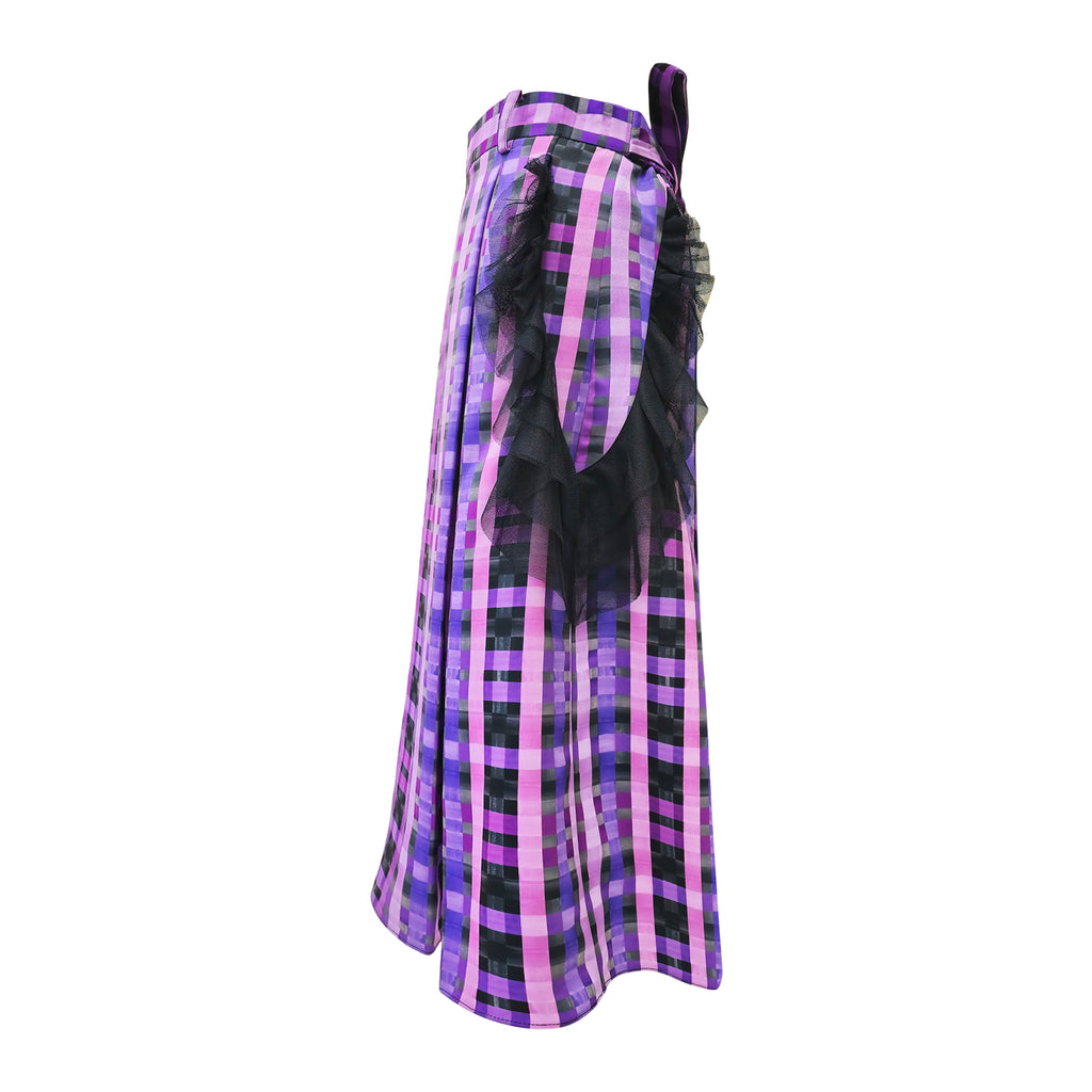 Becoming Gingham Black Purple kahlo fancy medium ball skirt (7275750326295)