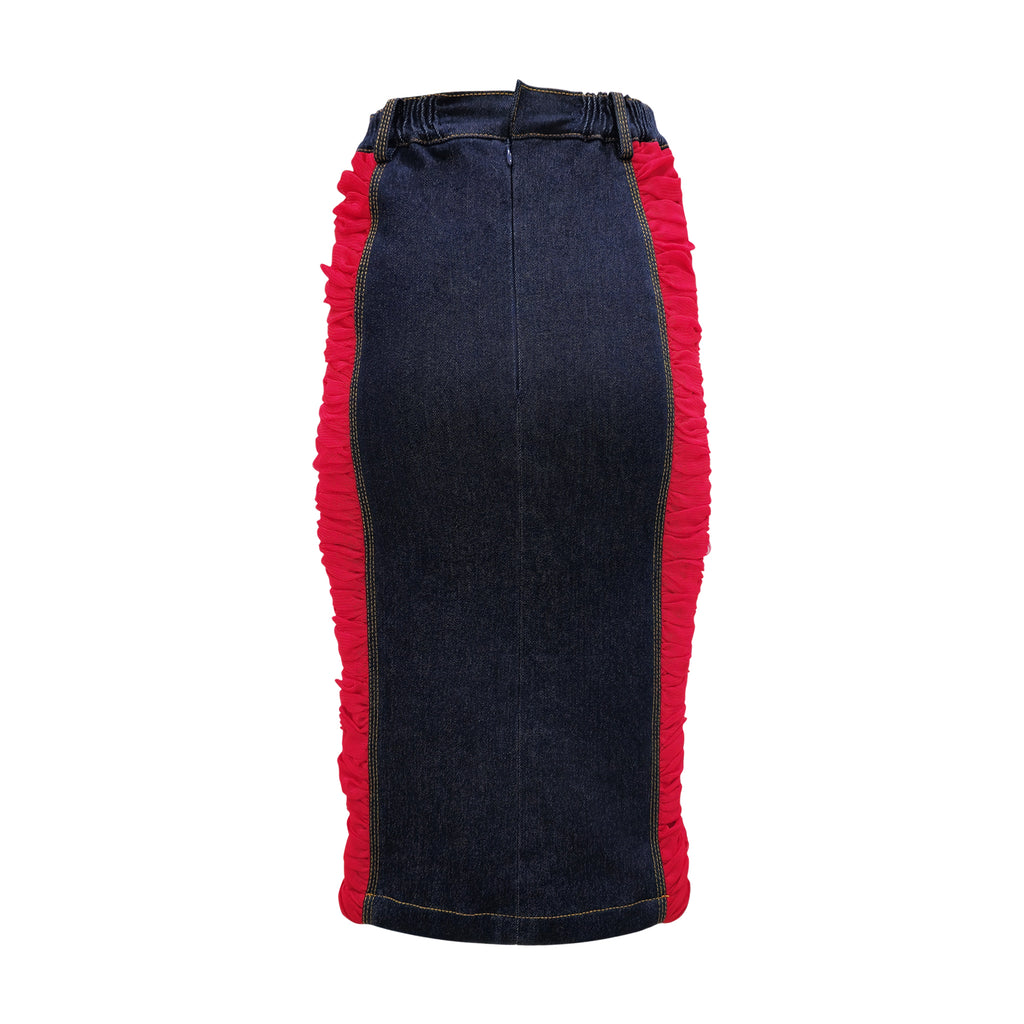 Central Celebration denim gangsta red skirt (7285561131031)