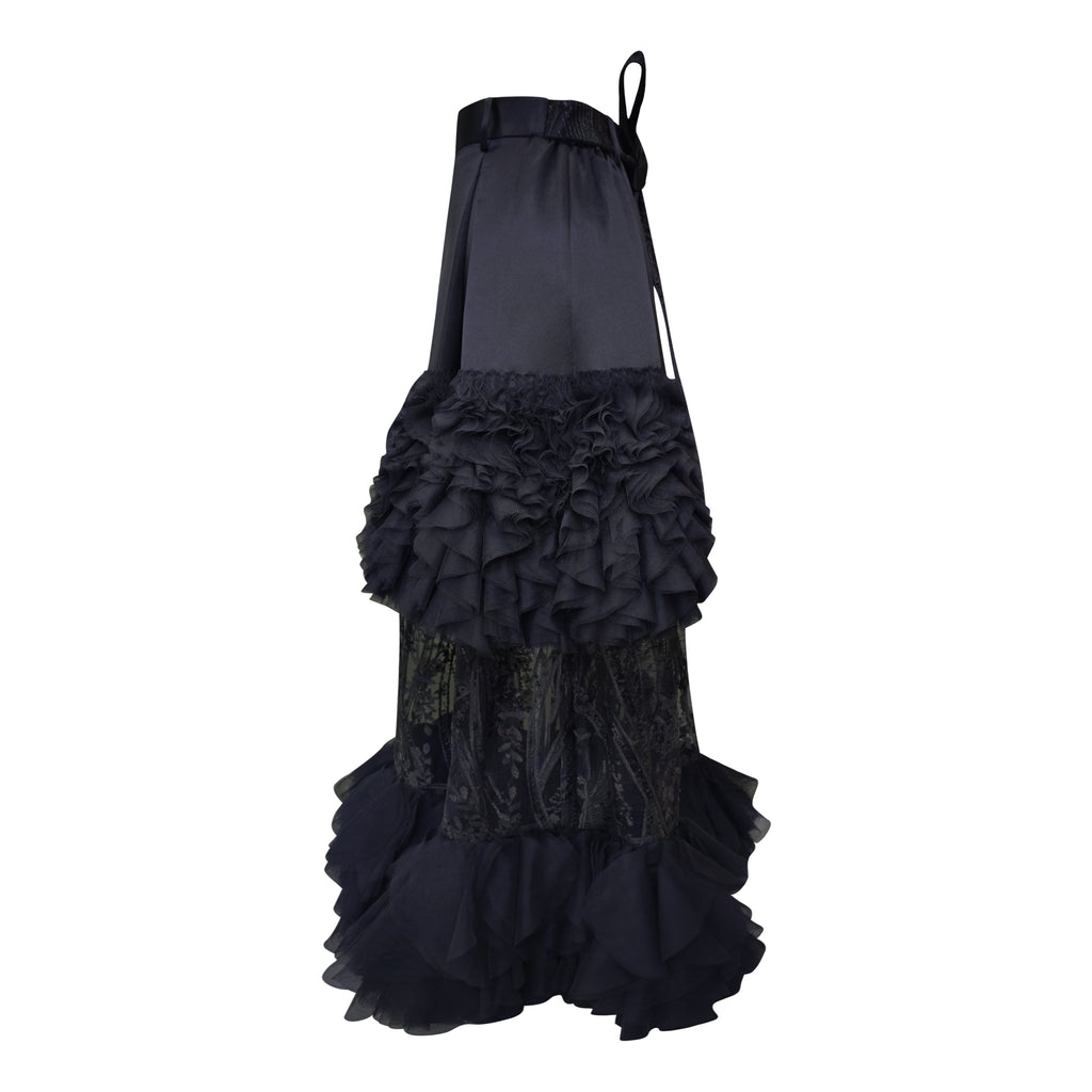 Jennifer Long ball Black tulle skirt with lace (7234160361495)