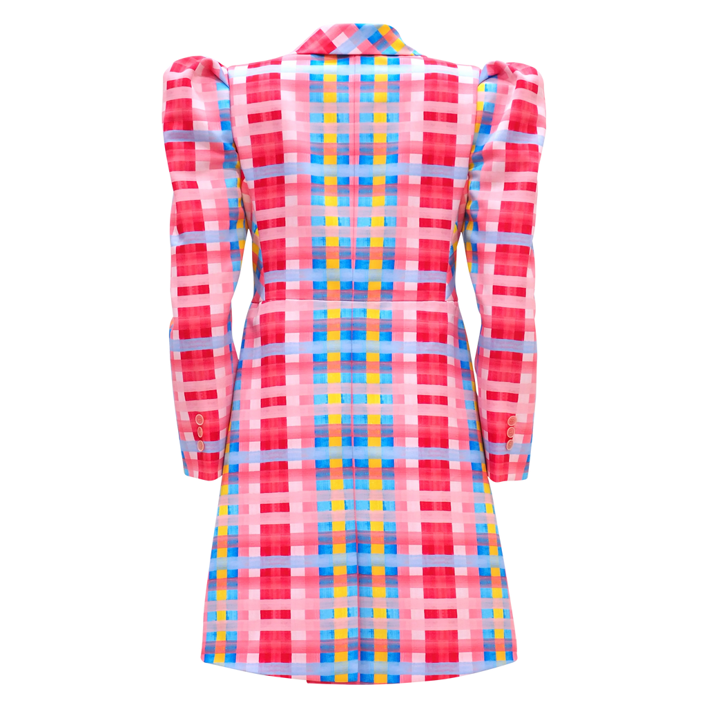 Curvy Gingham Passion Signature Mid-Length Blazer (6853380931607)