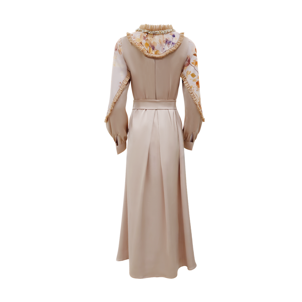 Mi Vida BL romantic beige long dress (7483139915799)