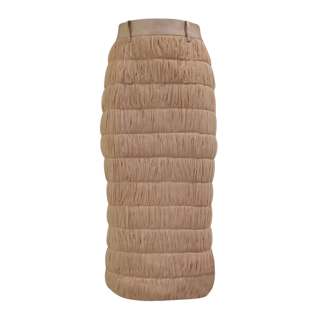 Mi Vida Beige royal tulle pencil skirt (7483147452439)