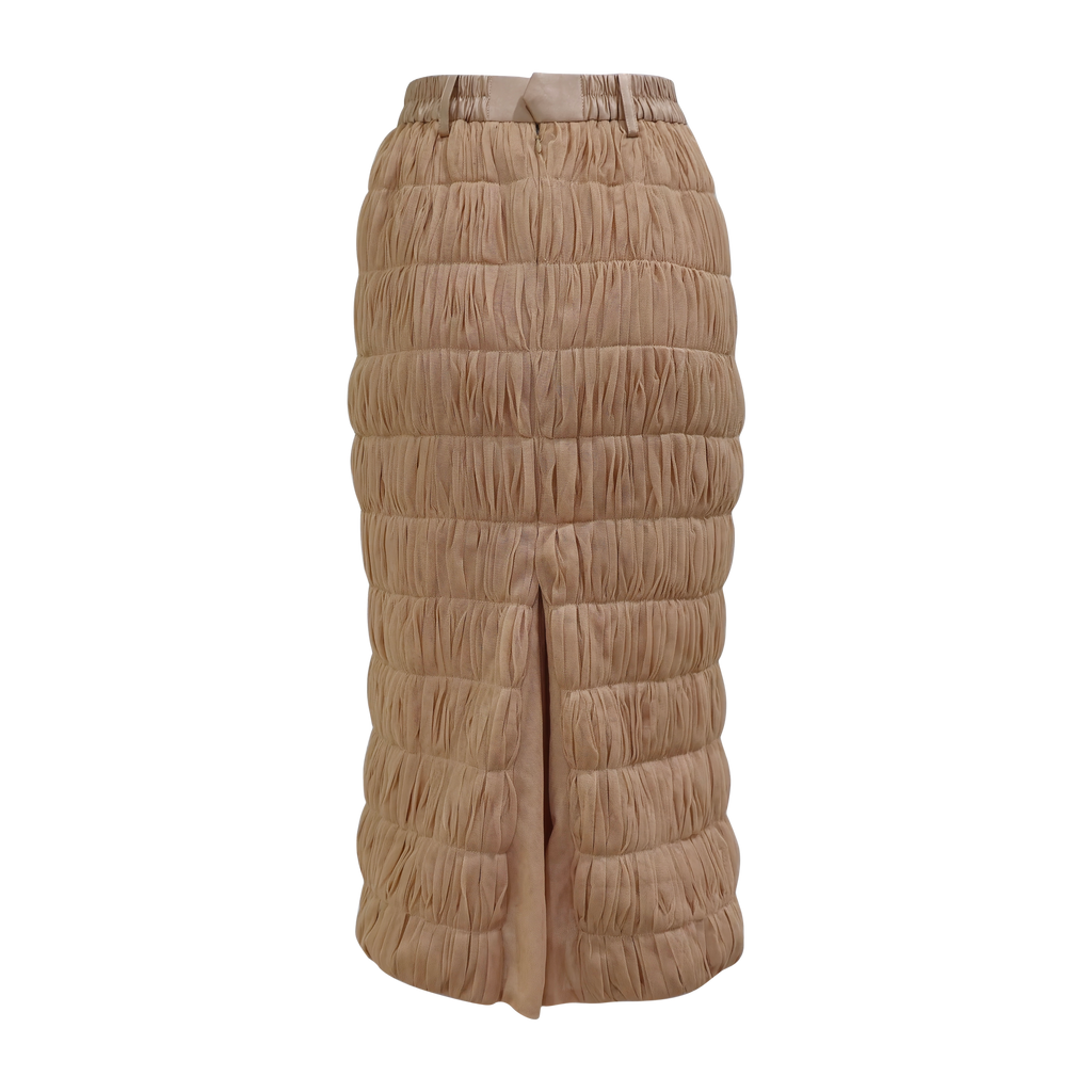 Mi Vida Beige royal tulle pencil skirt (7483147452439)