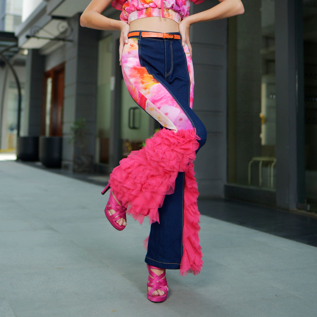 Becoming Morning Rose Denim Lydia Pant in Tulle Fuchsia (6913248460823)