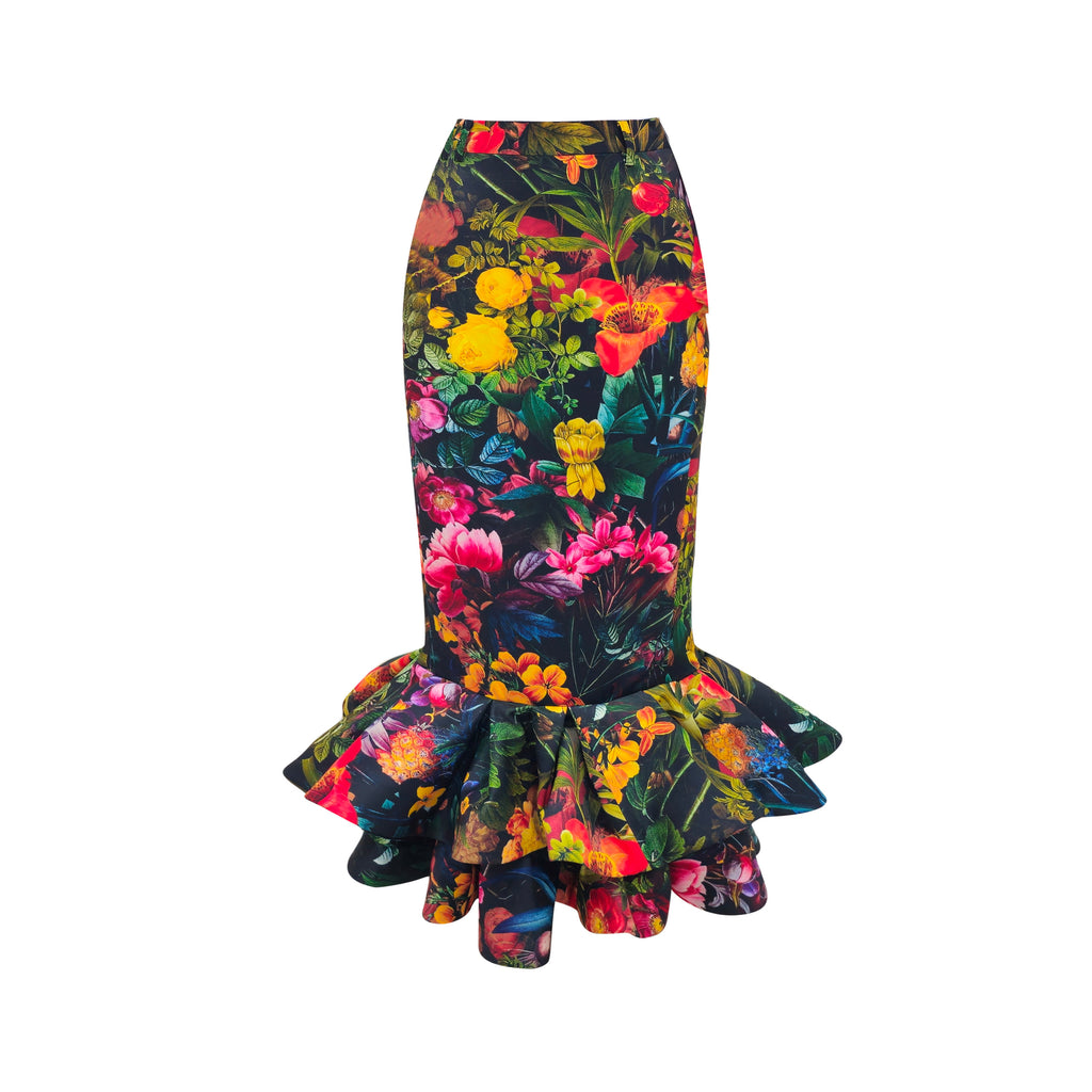 MI AMOR floral long skirt (7389310386199)