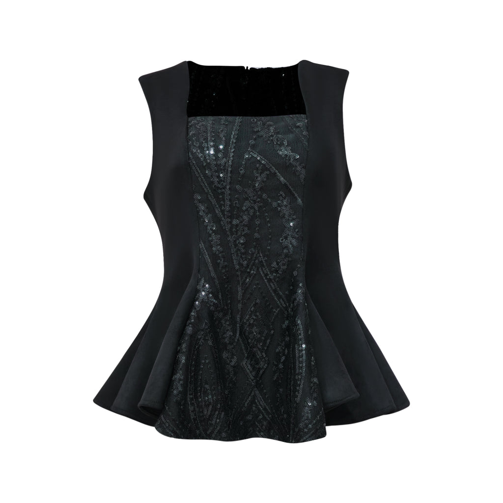 Mi Vida Signature Black new square top with lace (7542021193751)