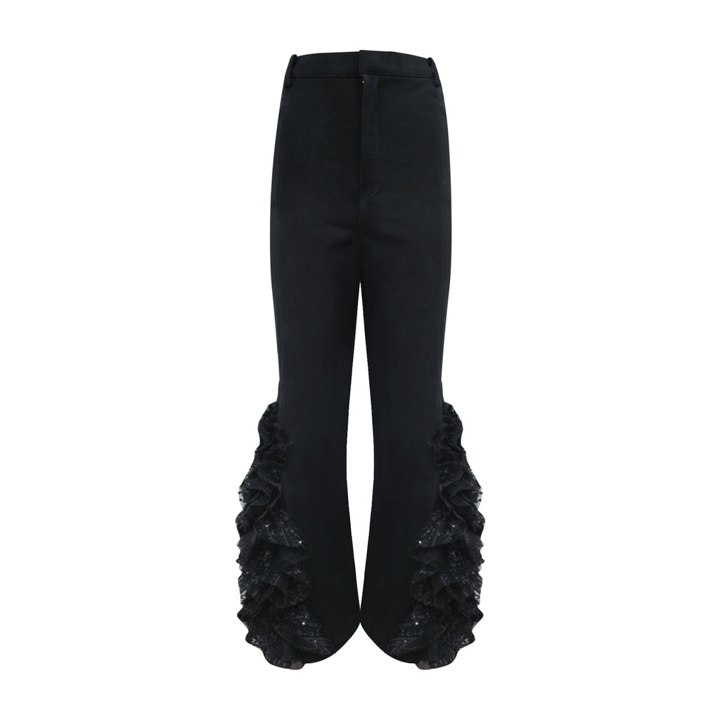 Signature black denim lydia pant with lace (7566259027991)