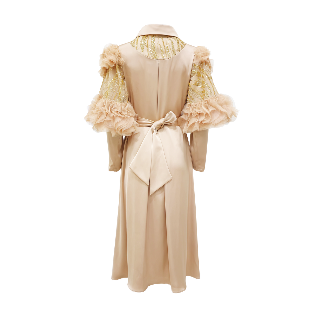 Mi Vida Beige Ameera dress with long sleeve (7483144699927)