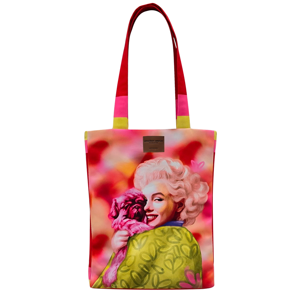 Blurred Line Marilyn medium F/P tote bag (7354152747031)