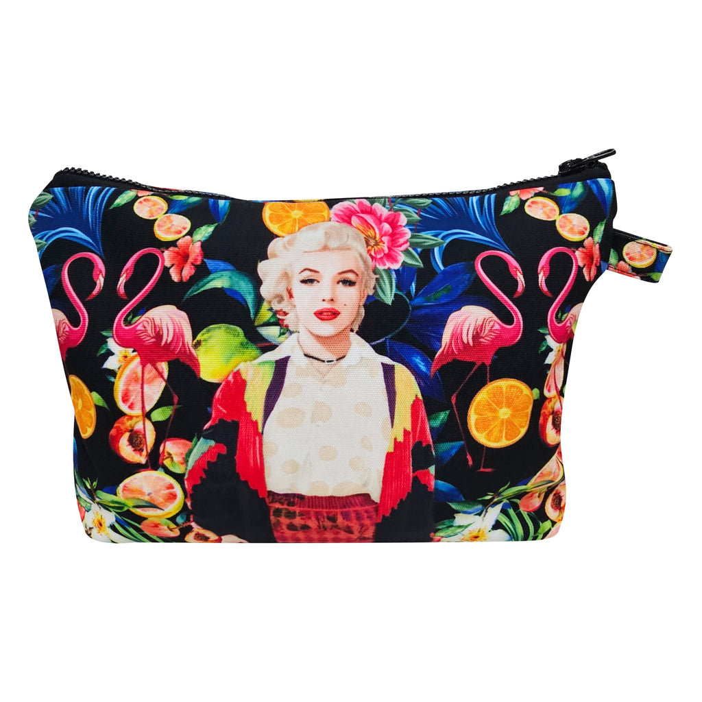 Tropical Marilyn black pouch (7354153369623)