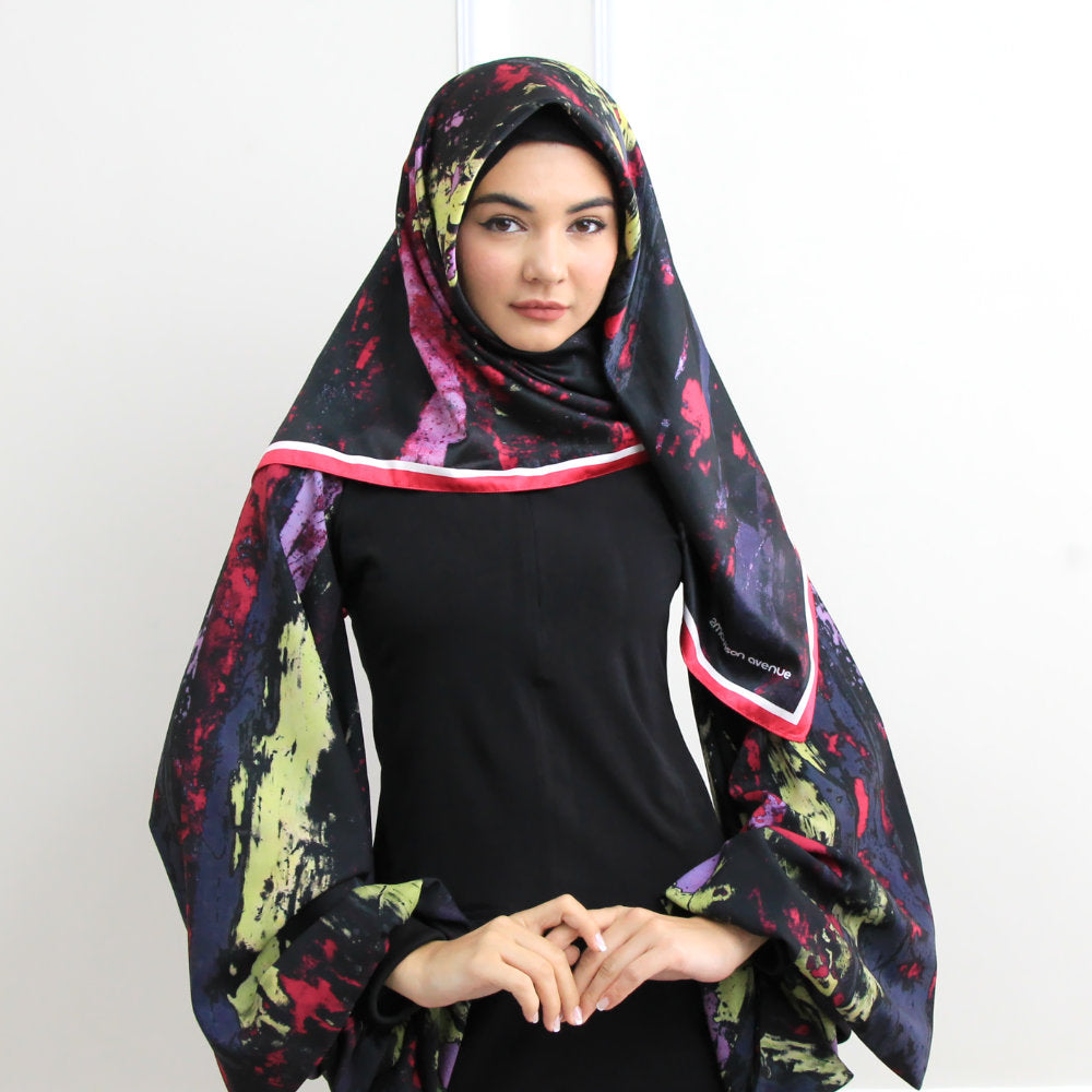 Abstract Black Reminiscence Scarf (6545128882199)