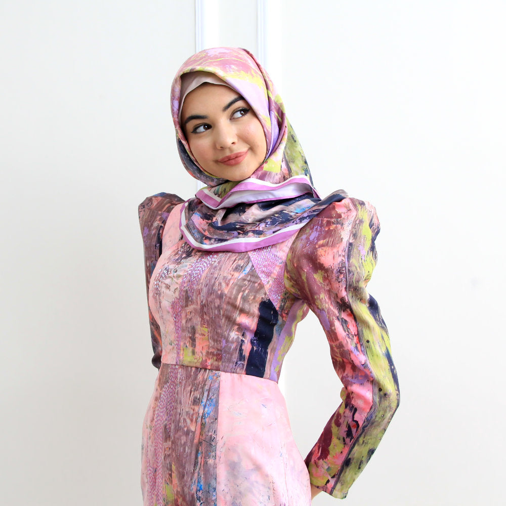 Abstract Pink Reminiscence Scarf (6545127473175)