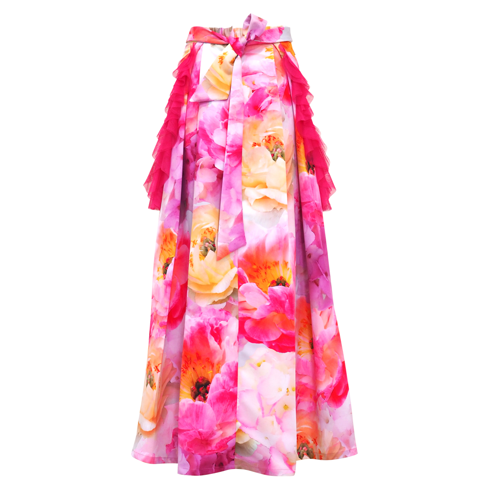 Becoming Spring Kahlo Fancy Long Ball Skirt (6866514968599)