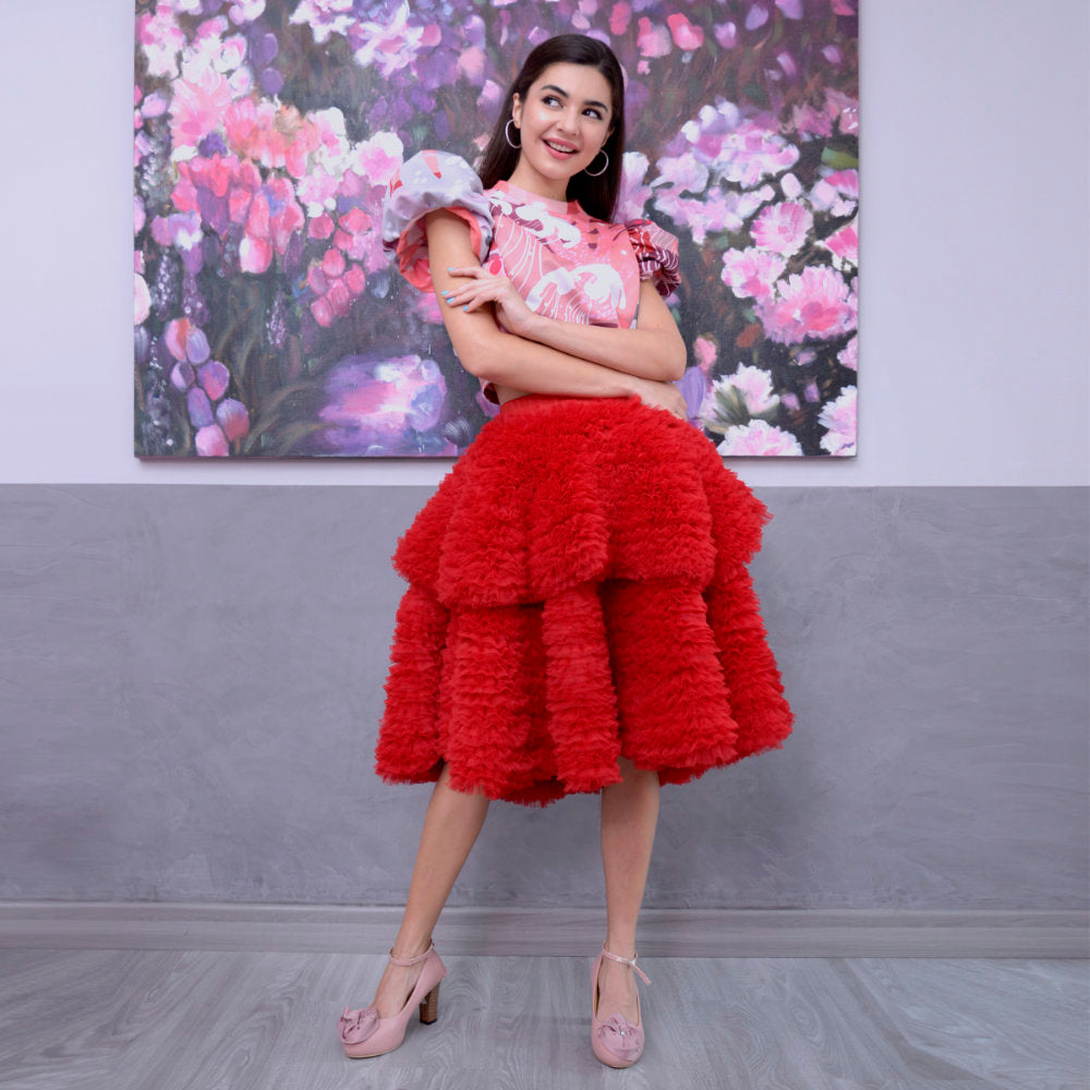 Red Tulle Tango Skirt (6785444085783)